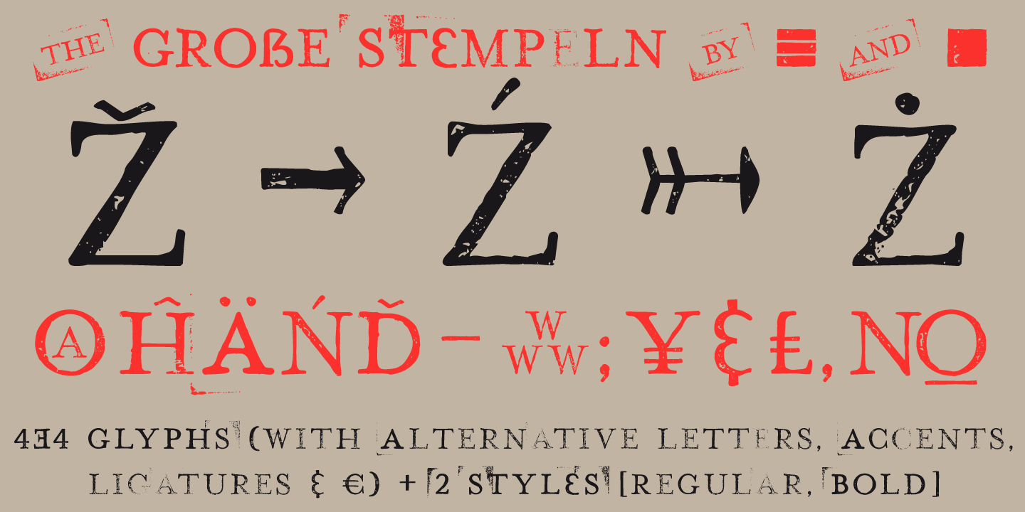 Hand Stamp Play Rough Serif