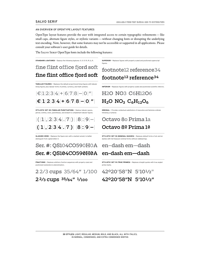 Salvo Serif OpenType Features by Font Bureau