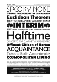 Berlin Sans Specimen PDF