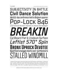 Clicker Specimen PDF by Font Bureau