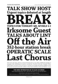 Showcard Moderne Specimen PDF by Font Bureau