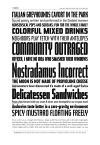 Tasse Specimen PDF by Font Bureau