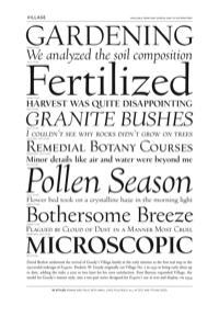 Village Specimen PDF by Font Bureau