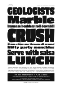 Asphalt Specimen PDF by Font Bureau