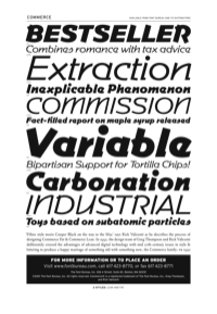 Commerce Specimen PDF by Font Bureau