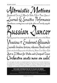 Reiner Script Specimen PDF by Font Bureau