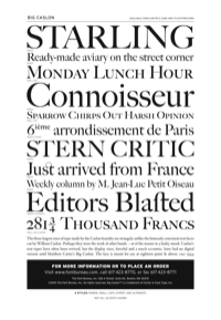 Big Caslon Specimen PDF