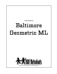 Type Specimen of Baltimore Geometric ML by HiH Retrofonts