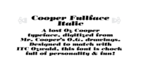 Cooper Fullface Italic by Ian Lynam