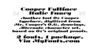 Cooper Fullface Italic Fancy by Ian Lynam