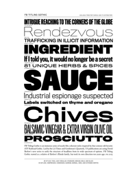 Titling Gothic Specimen PDF by Font Bureau