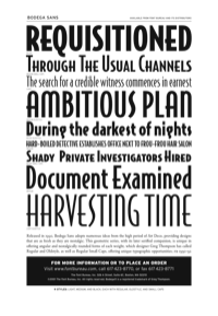 Bodega Sans Specimen PDF
