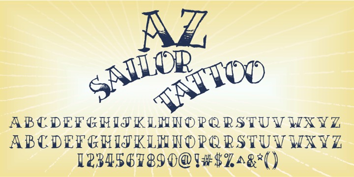 AZ Sailor Tattoo font was inspired from pre WW2 tattoos