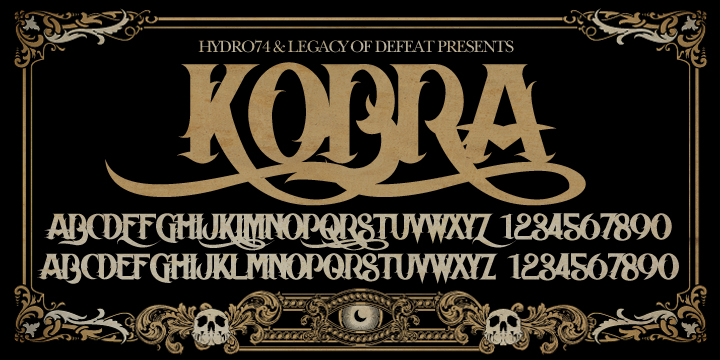 Kobra Kai Biker Club is a unique tattoo inspired serif with a latino edge to