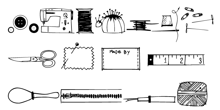 Knitting And Sewing Doodles™