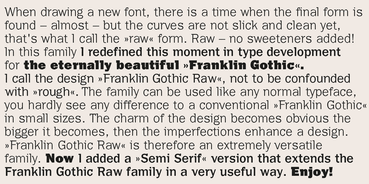Franklin Gothic Raw Semi Serif