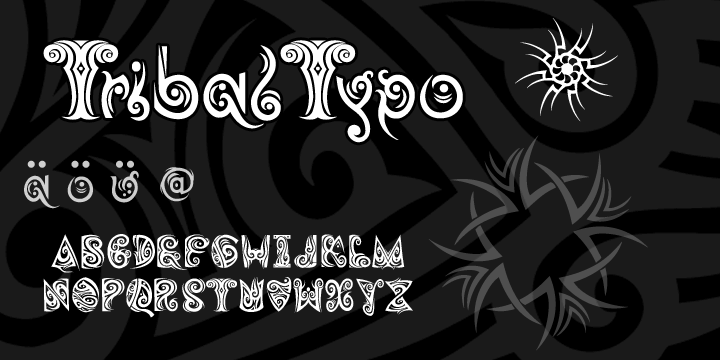 Tribal-styled Tattoo Font. See a typo? Edit the description! Design date:
