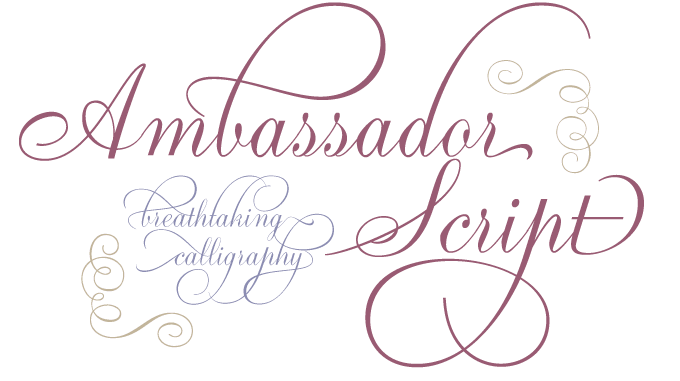 Sponsored font Ambassador Script font sample