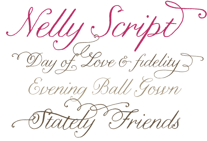 fancy lettering fonts. Nelly Script font sample