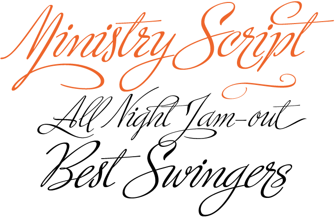 Ministry Script font sample