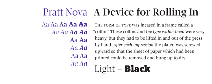 Pratt Nova font sample