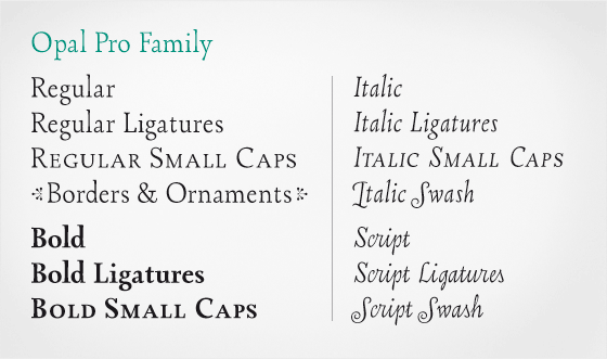 Opal Font Familie