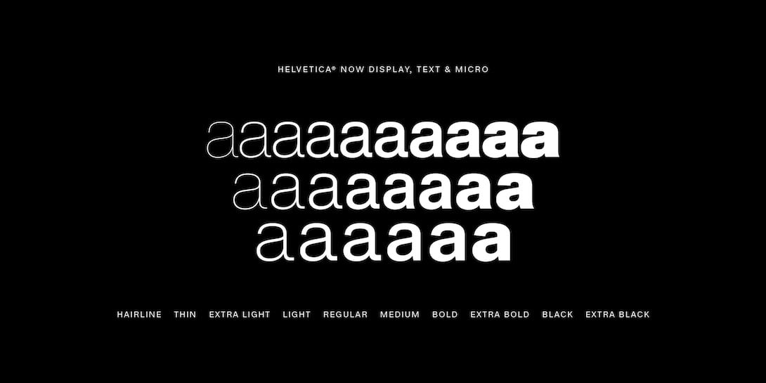 Helvetica Now - La taille