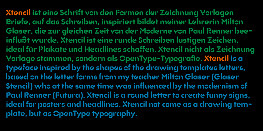 Xtencil lc font