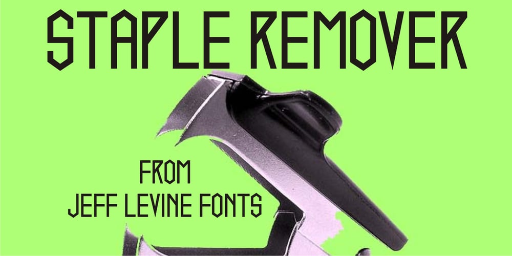 Staple Remover JNL font