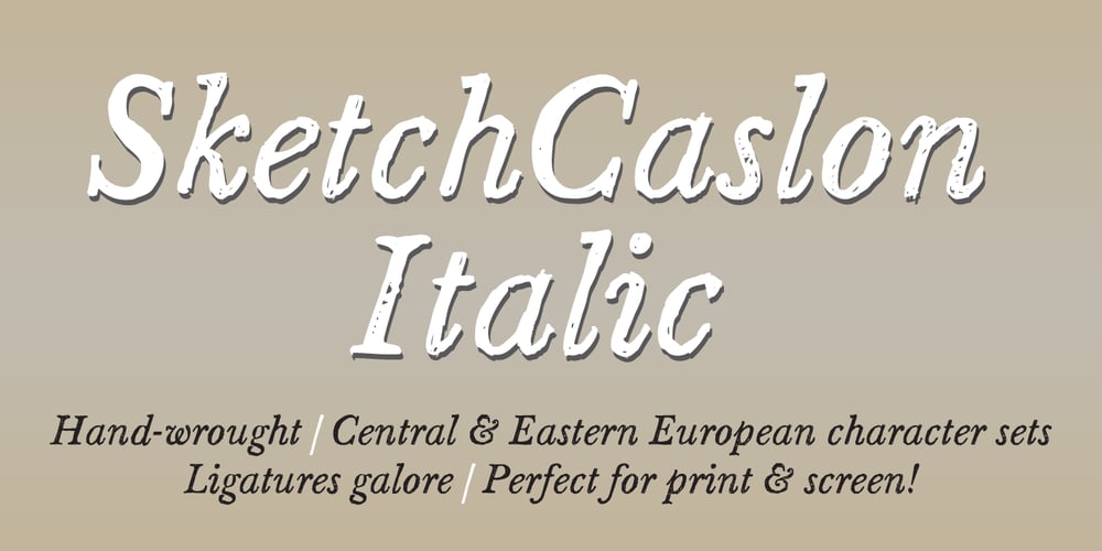 Sketch Caslon Italic font