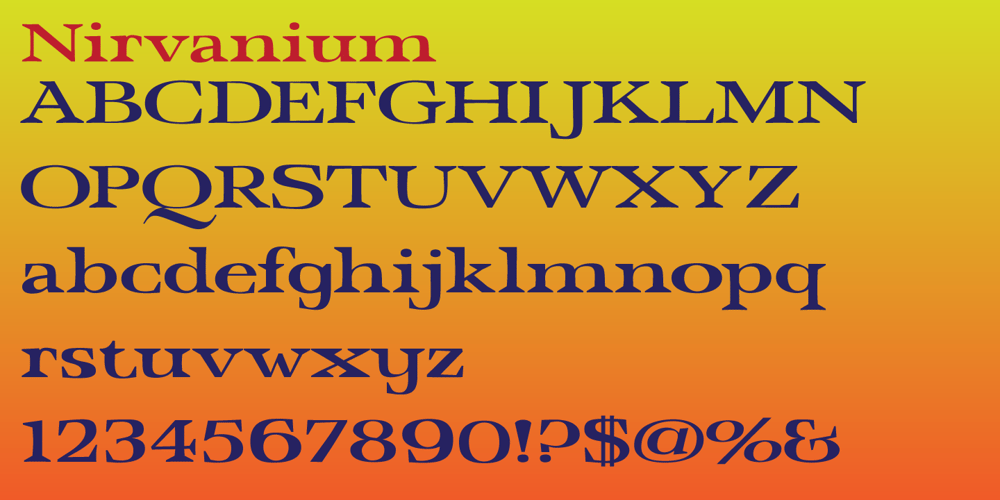 Nirvanium NB font