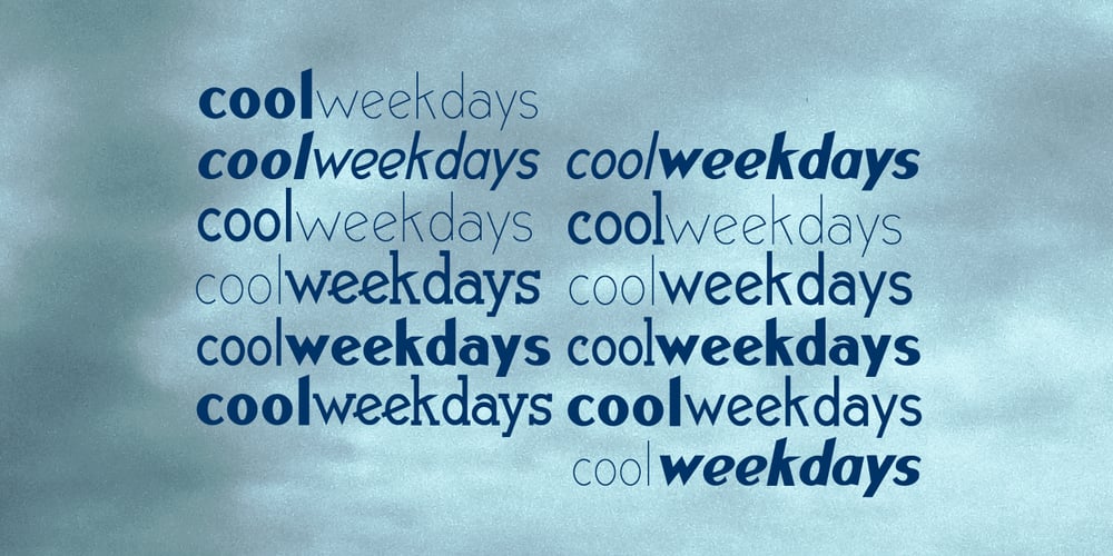 Cool Weekdays font