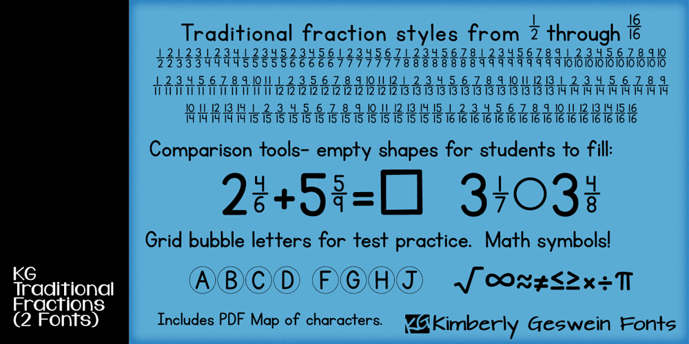 KG Traditional Fractions font
