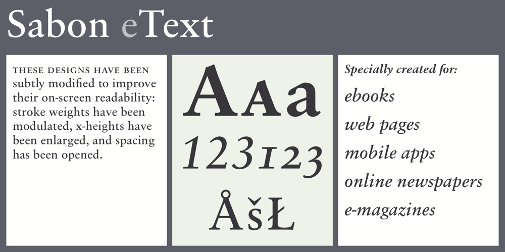 Sabon eText font