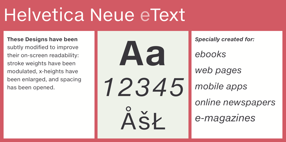 Neue Helvetica eText font