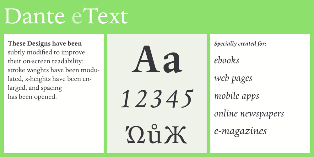 Dante eText font