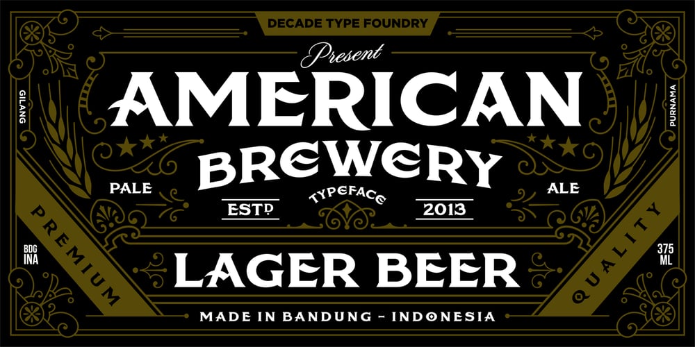 American Brewery font