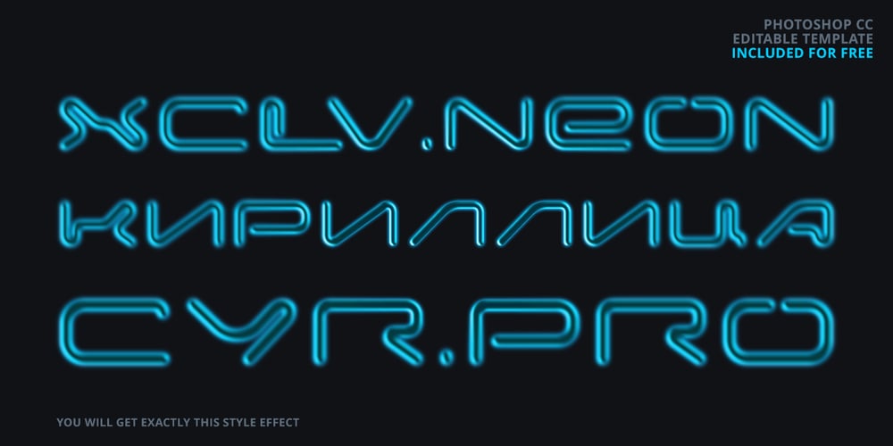 XCLV.NEON Pro Cyrillic font