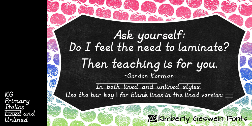 KG Primary Italics font