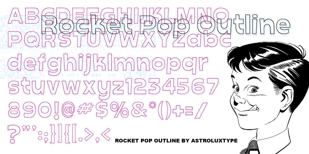 Rocket Pop Outline font
