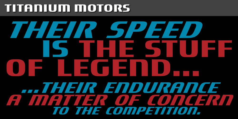 Titanium Motors font