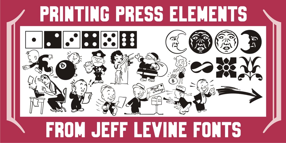 Printing Press Elements JNL font