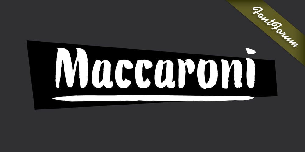 Maccaroni font