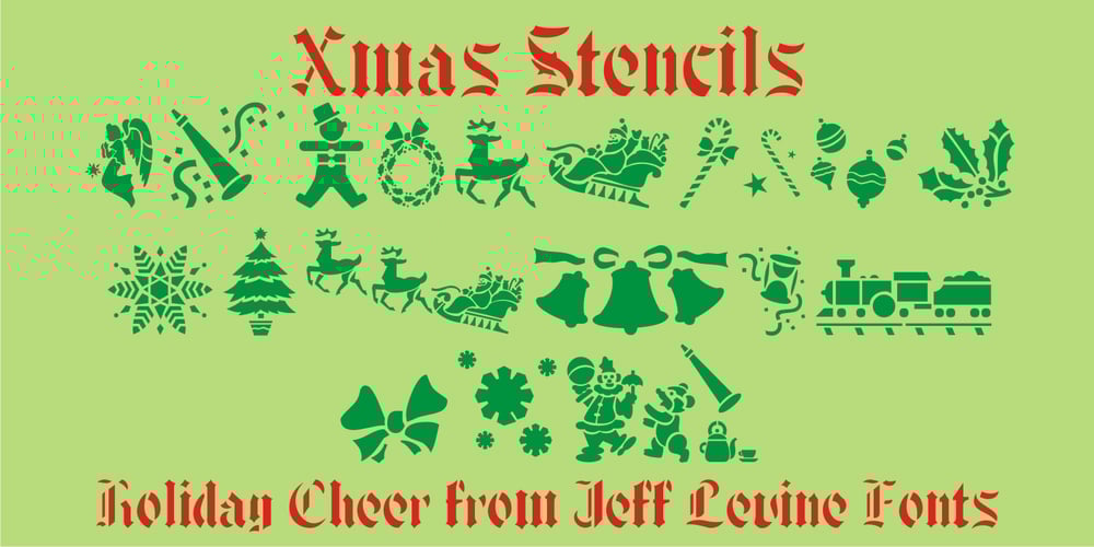 Xmas Stencils JNL font