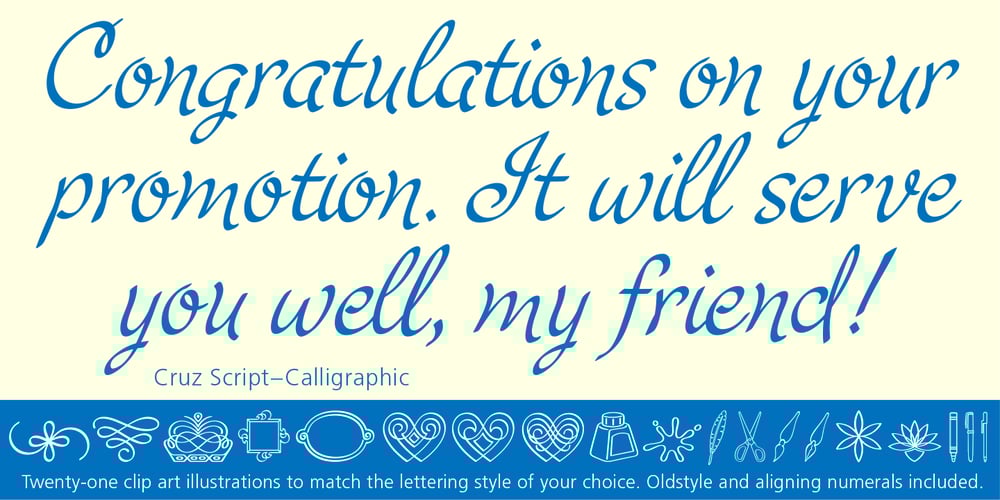 Cruz Script Calligraphic Pro font