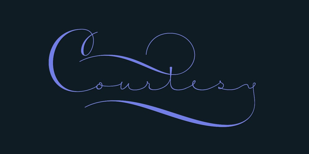 Courtesy Script Pro font