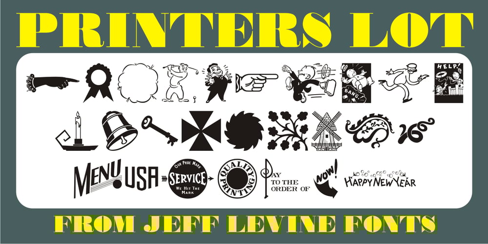 Printers Lot JNL font