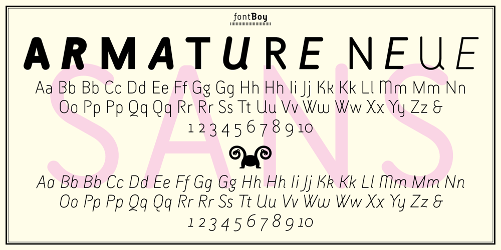 Armature Neue Sans font