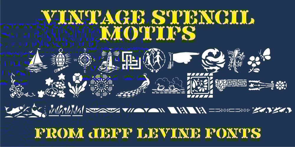 Vintage Stencil Motifs JNL font