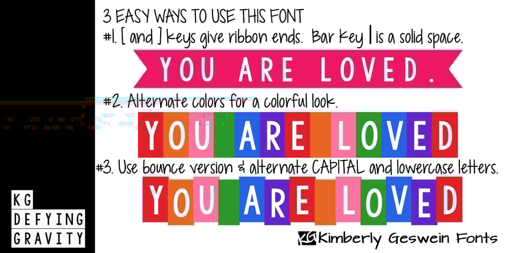 KG Defying Gravity font